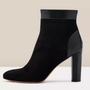 Diane Von Furstenberg Black Suede Daphne Ankle Boots Size 6